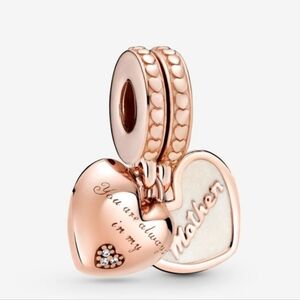 Auth. Pandora You're Always in My Heart Split Mother Daughter Dangle Charm